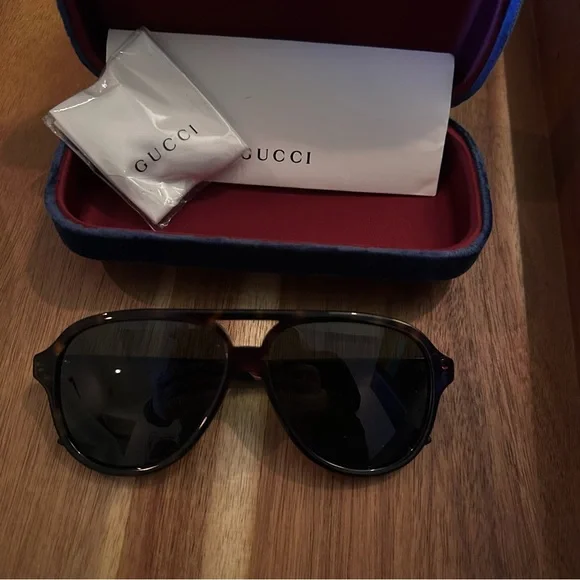Gucci Tortoise and Green Sunglasses